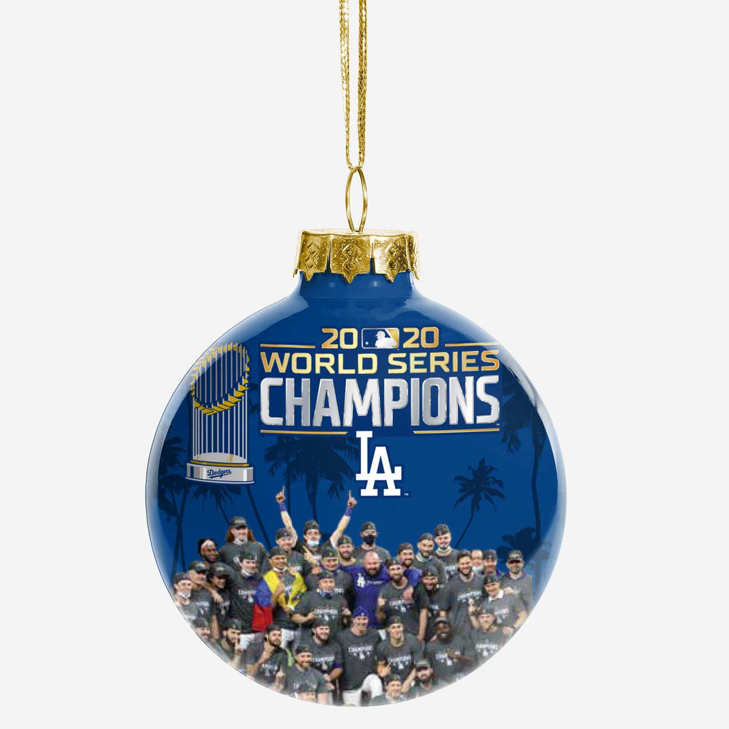 Los Angeles Dodgers 2020 World Series Champions Team Photoprint Glass Ball Ornament FOCO - FOCO.com