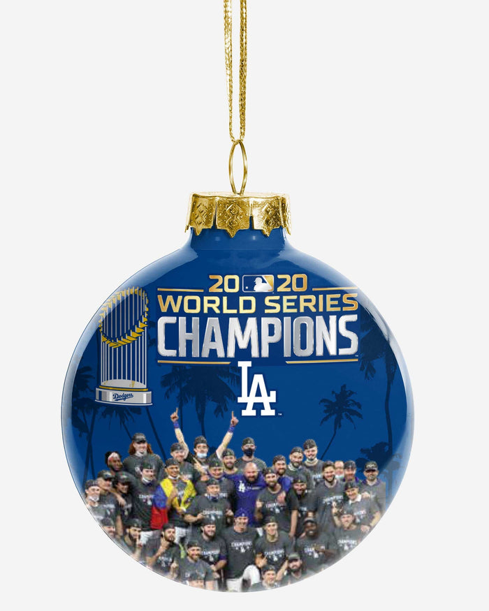 Los Angeles Dodgers 2020 World Series Champions Team Photoprint Glass Ball Ornament FOCO - FOCO.com