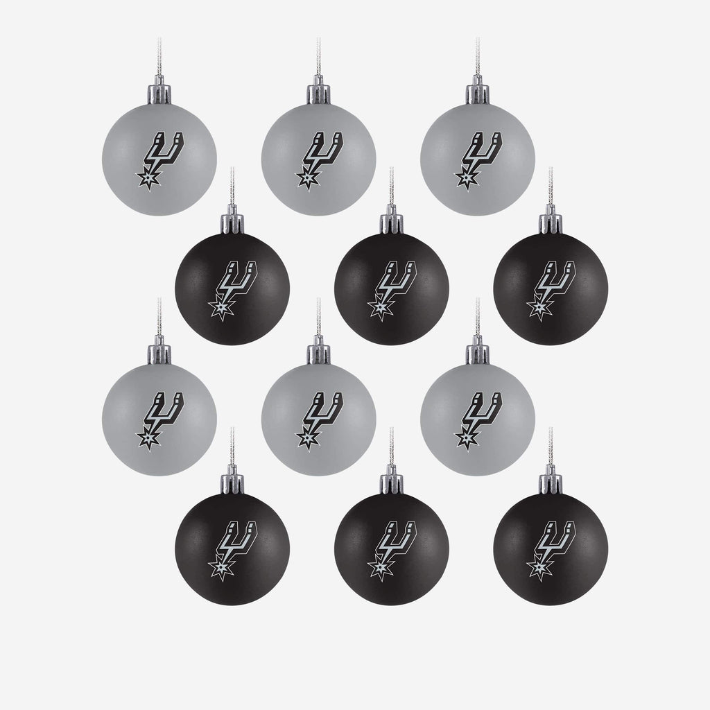 San Antonio Spurs 12 Pack Ball Ornament Set Foco - FOCO.com