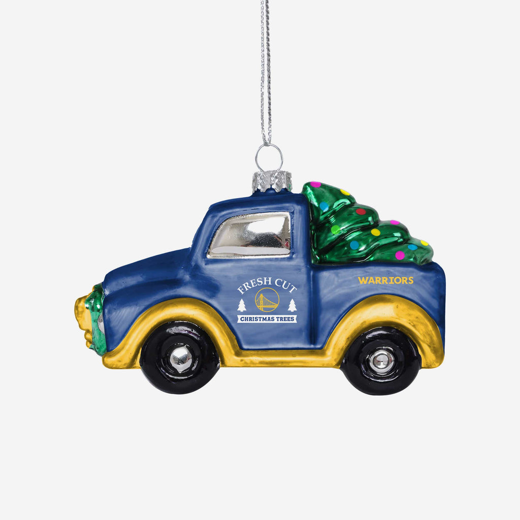 Golden State Warriors Blown Glass Truck Ornament FOCO - FOCO.com