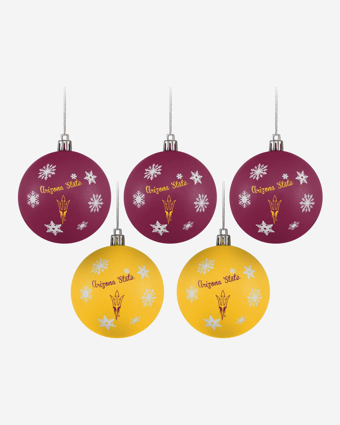 Arizona State Sun Devils 5 Pack Shatterproof Ball Ornament Set FOCO - FOCO.com