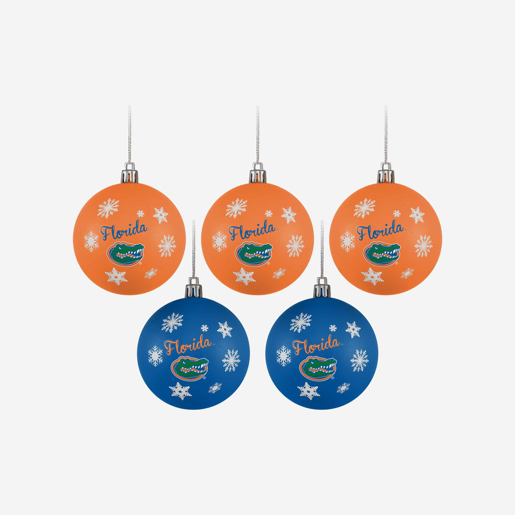 Florida Gators 5 Pack Shatterproof Ball Ornament Set FOCO - FOCO.com