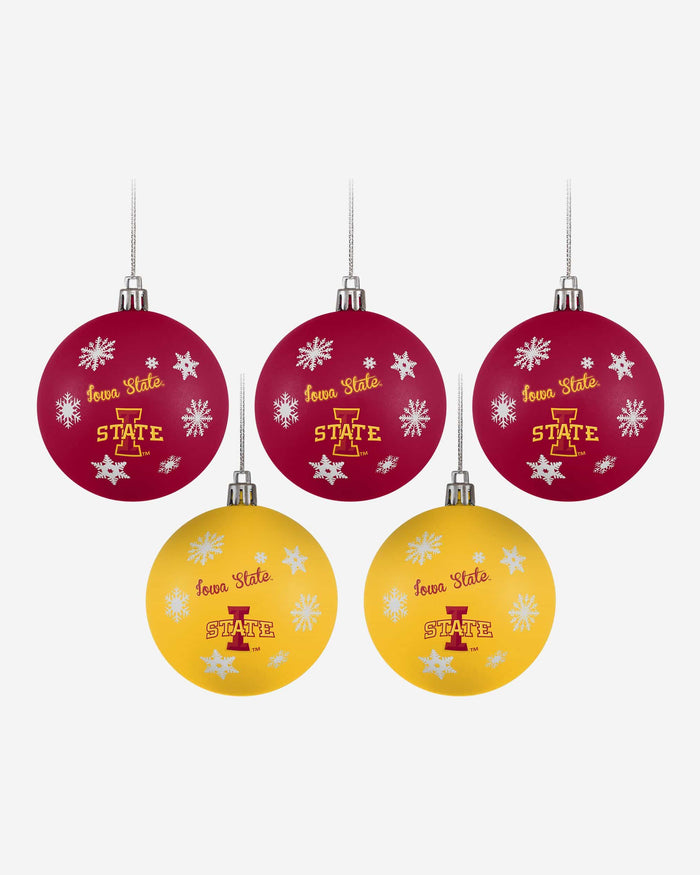 Iowa State Cyclones 5 Pack Shatterproof Ball Ornament Set FOCO - FOCO.com