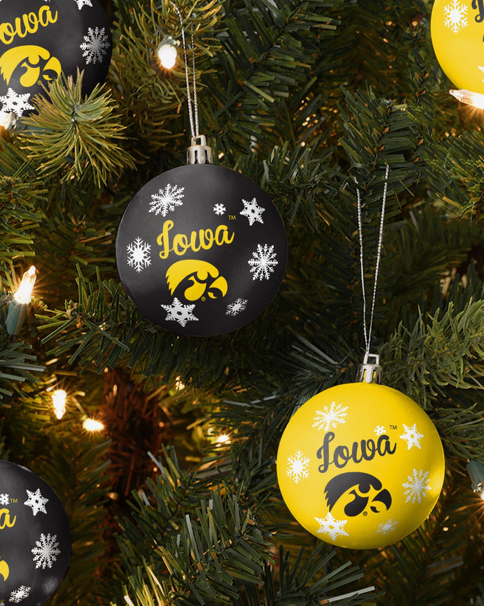 Iowa Hawkeyes 5 Pack Shatterproof Ball Ornament Set FOCO - FOCO.com