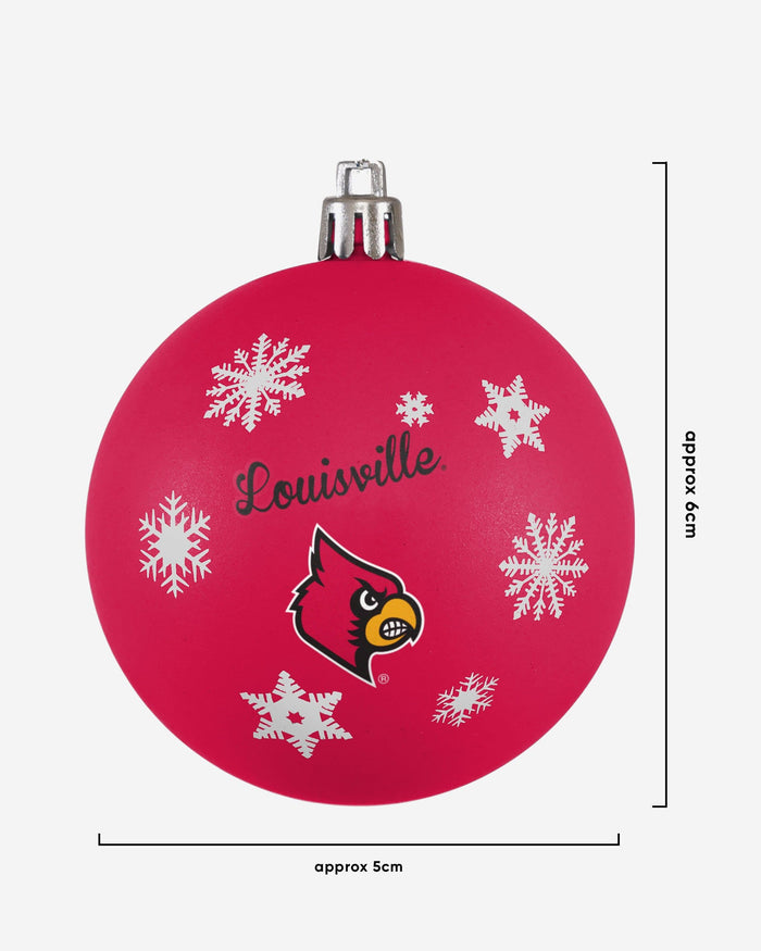 Louisville Cardinals 5 Pack Shatterproof Ball Ornament Set FOCO - FOCO.com