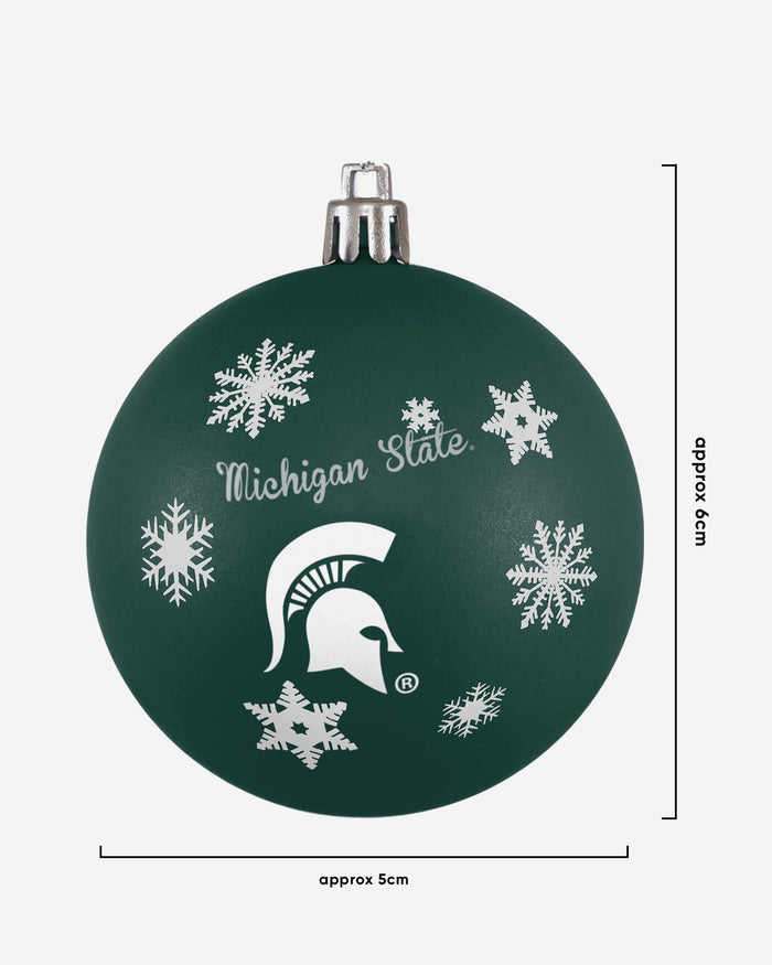 Michigan State Spartans 5 Pack Shatterproof Ball Ornament Set FOCO - FOCO.com