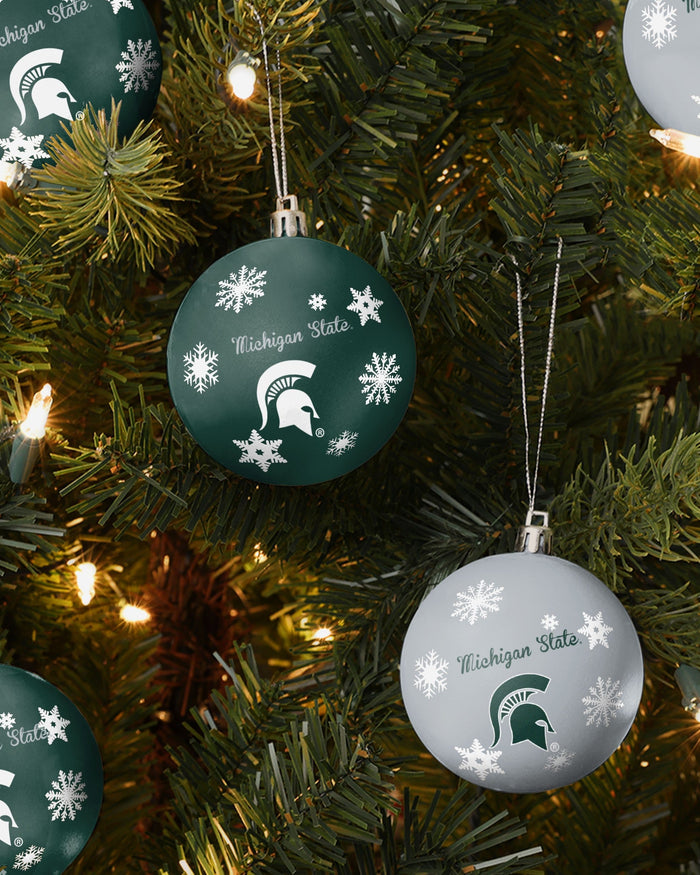 Michigan State Spartans 5 Pack Shatterproof Ball Ornament Set FOCO - FOCO.com