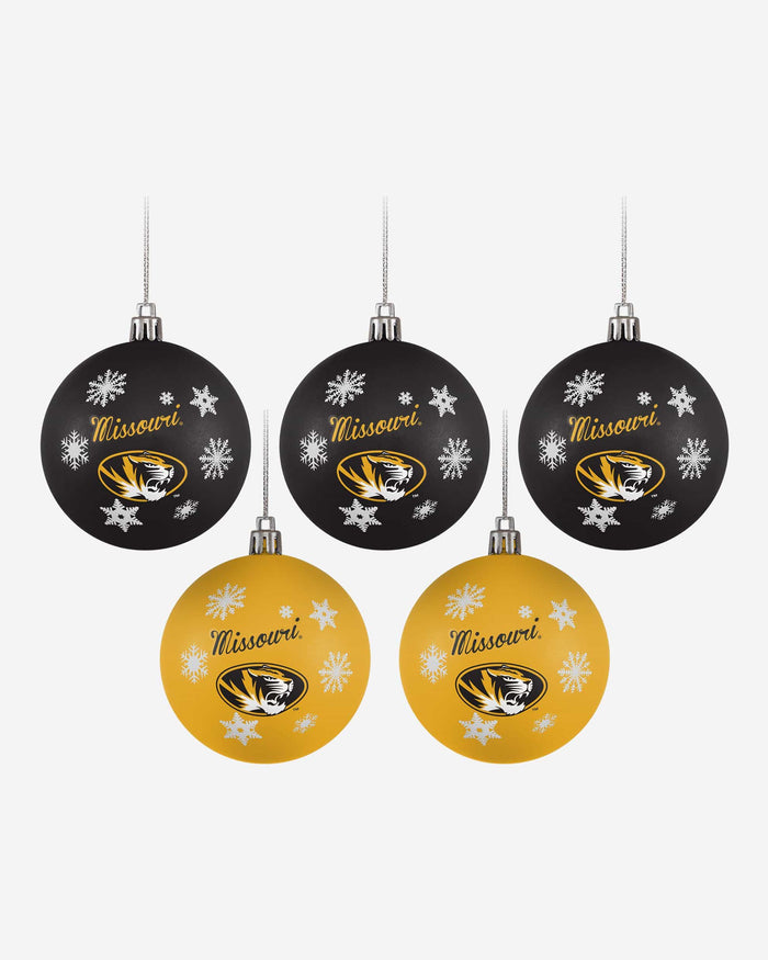 Missouri Tigers 5 Pack Shatterproof Ball Ornament Set FOCO - FOCO.com