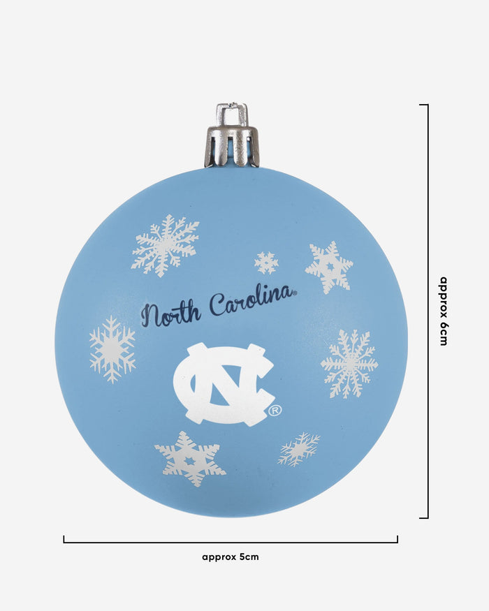 North Carolina Tar Heels 5 Pack Shatterproof Ball Ornament Set FOCO - FOCO.com