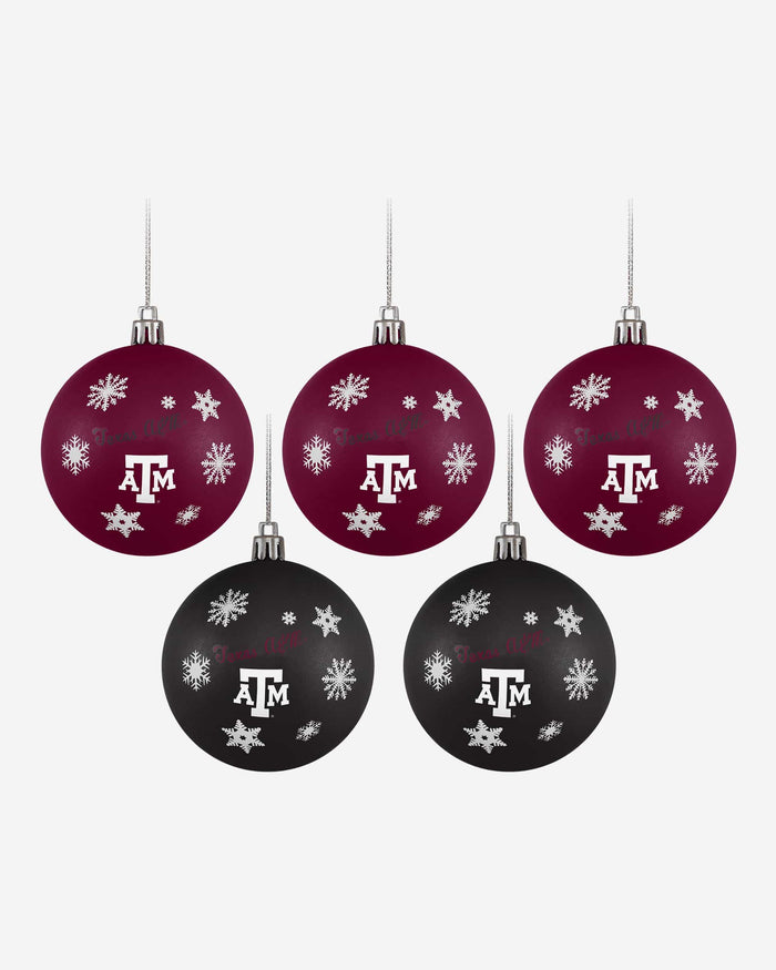 Texas A&M Aggies 5 Pack Shatterproof Ball Ornament Set FOCO - FOCO.com