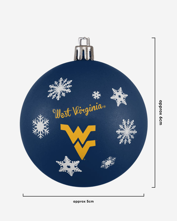 West Virginia Mountaineers 5 Pack Shatterproof Ball Ornament Set FOCO - FOCO.com