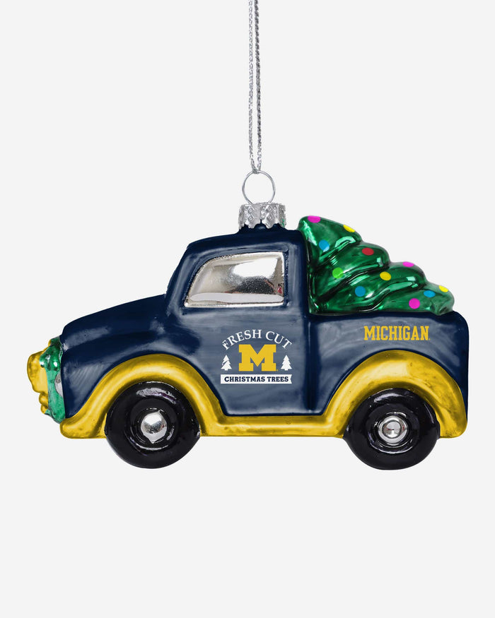 Michigan Wolverines Blown Glass Truck Ornament FOCO - FOCO.com
