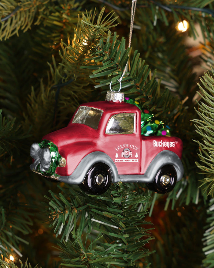 Ohio State Buckeyes Blown Glass Truck Ornament FOCO - FOCO.com