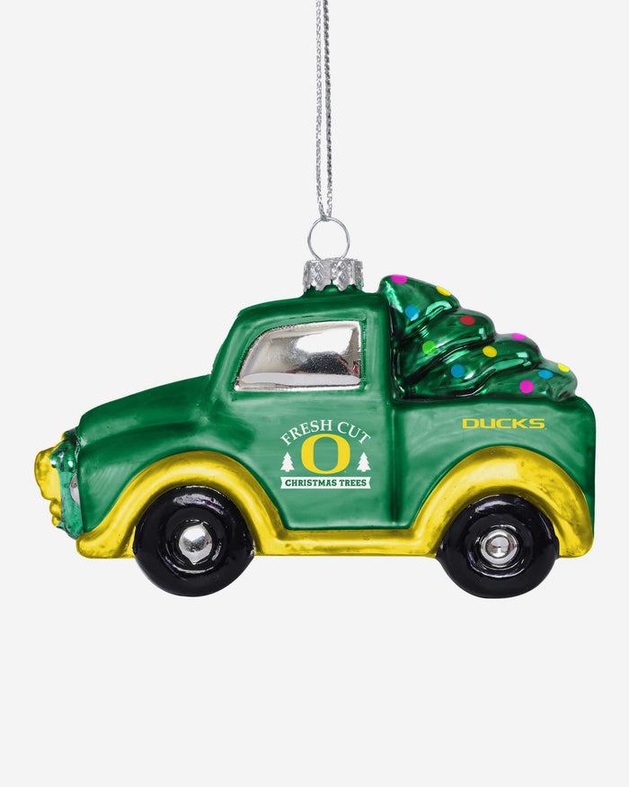 Oregon Ducks Blown Glass Truck Ornament FOCO - FOCO.com