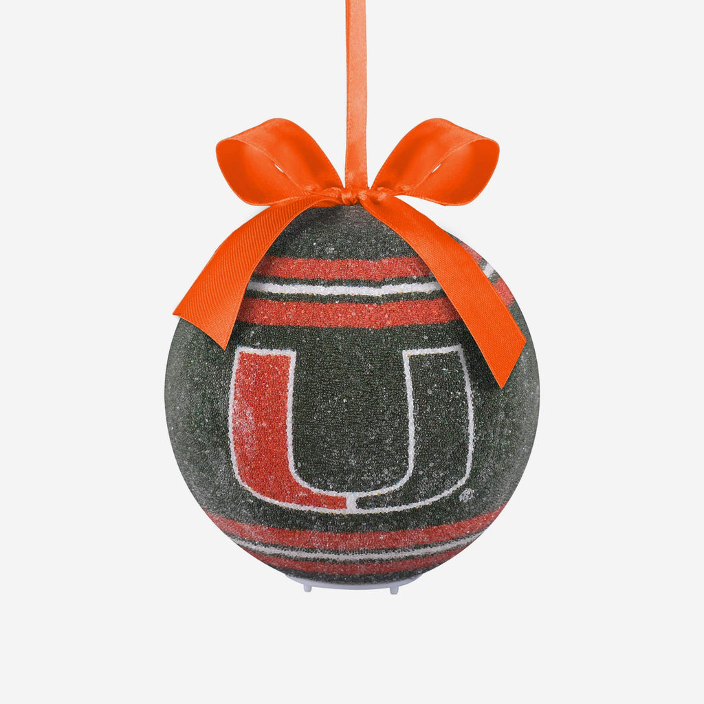 Miami Hurricanes LED Shatterproof Ball Ornament FOCO - FOCO.com