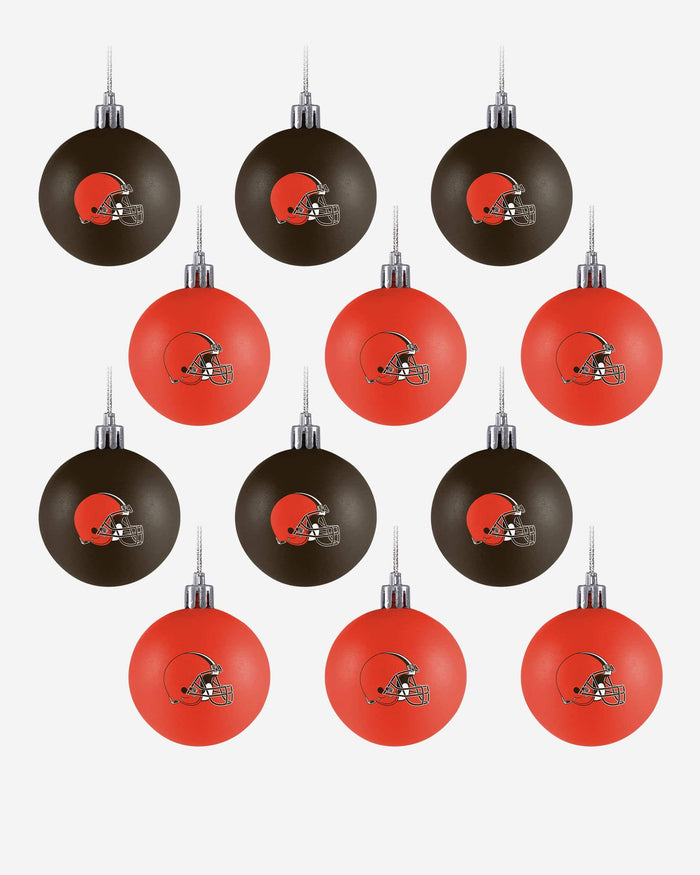 Cleveland Browns 12 Pack Ball Ornament Set FOCO - FOCO.com