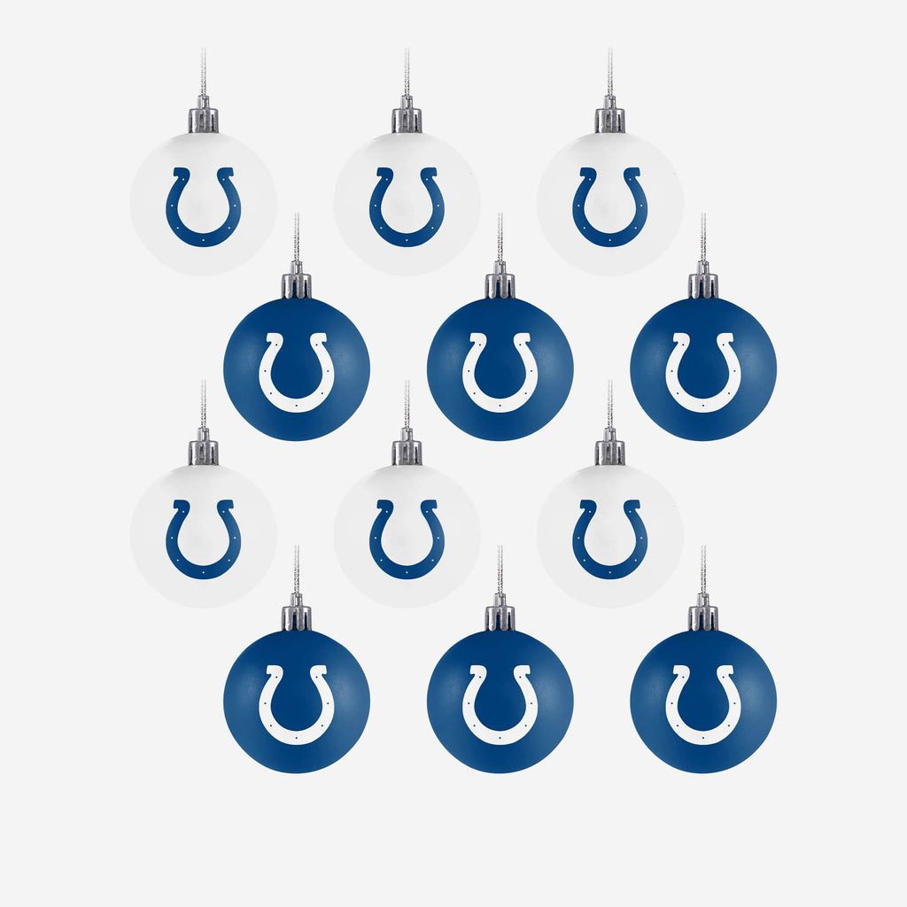 Indianapolis Colts 12 Pack Ball Ornament Set FOCO - FOCO.com