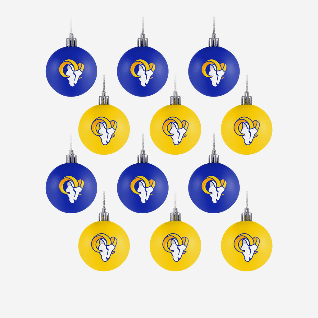 Los Angeles Rams 12 Pack Ball Ornament Set FOCO - FOCO.com