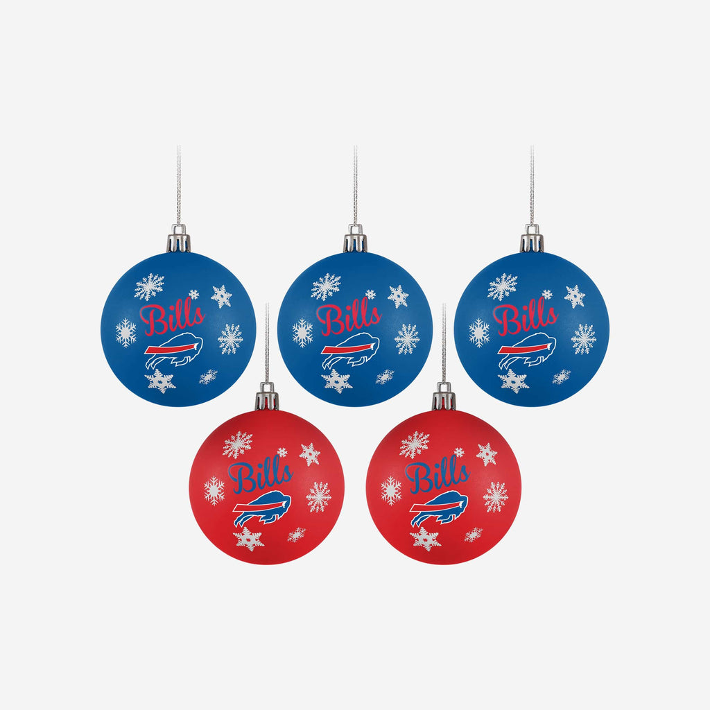 Buffalo Bills 5 Pack Shatterproof Ball Ornament Set FOCO - FOCO.com