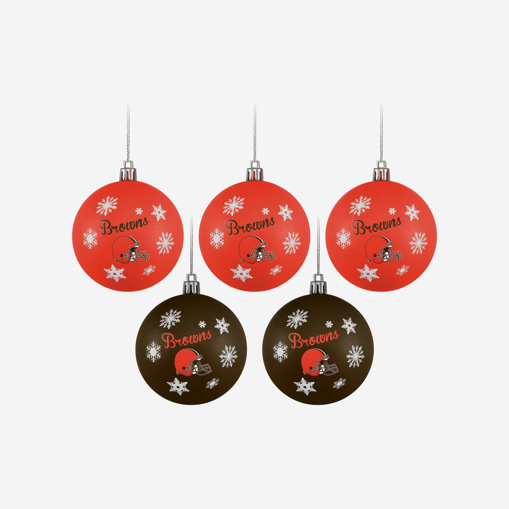Cleveland Browns Original 5 Pack Shatterproof Ball Ornament Set FOCO - FOCO.com