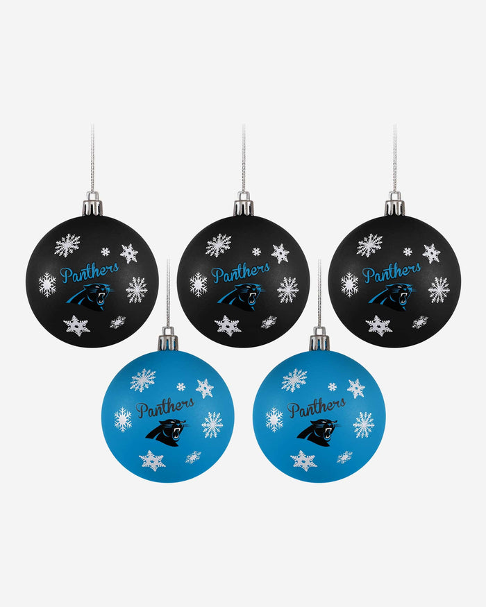 Carolina Panthers 5 Pack Shatterproof Ball Ornament Set FOCO - FOCO.com