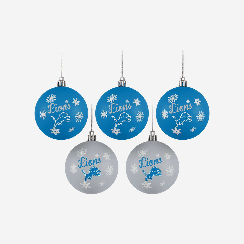 Detroit Lions 5 Pack Shatterproof Ball Ornament Set FOCO - FOCO.com