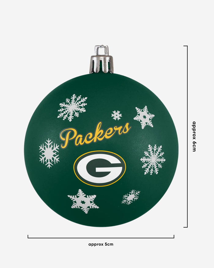 Green Bay Packers 5 Pack Shatterproof Ball Ornament Set FOCO - FOCO.com