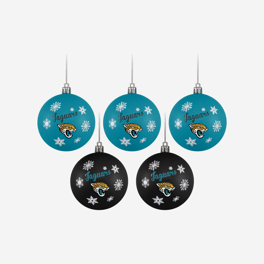 Jacksonville Jaguars 5 Pack Shatterproof Ball Ornament Set FOCO - FOCO.com