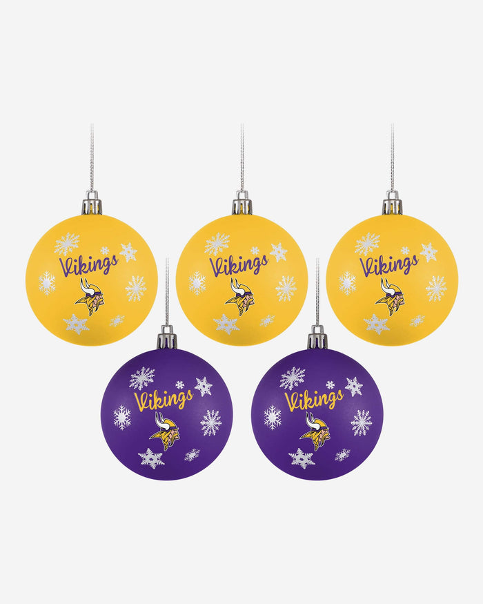 Minnesota Vikings 5 Pack Shatterproof Ball Ornament Set FOCO - FOCO.com