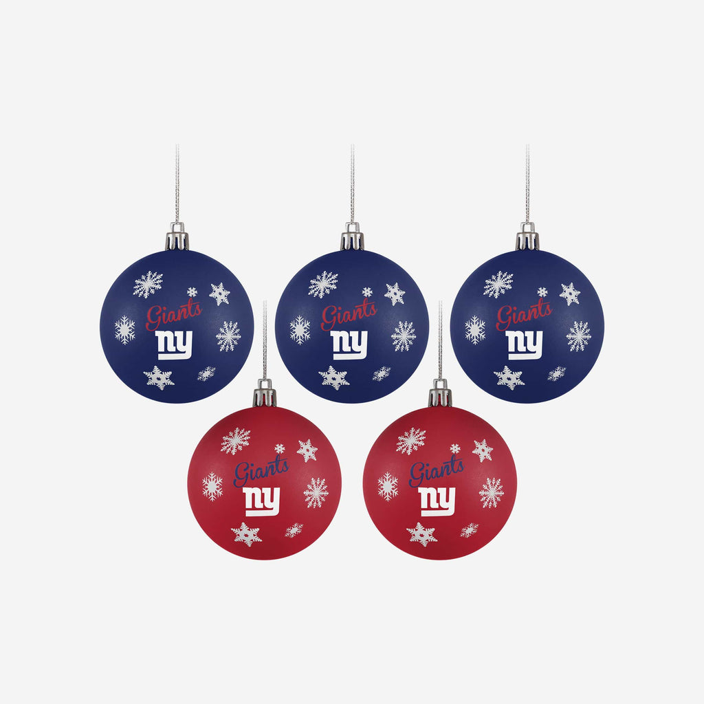 New York Giants 5 Pack Shatterproof Ball Ornament Set FOCO - FOCO.com