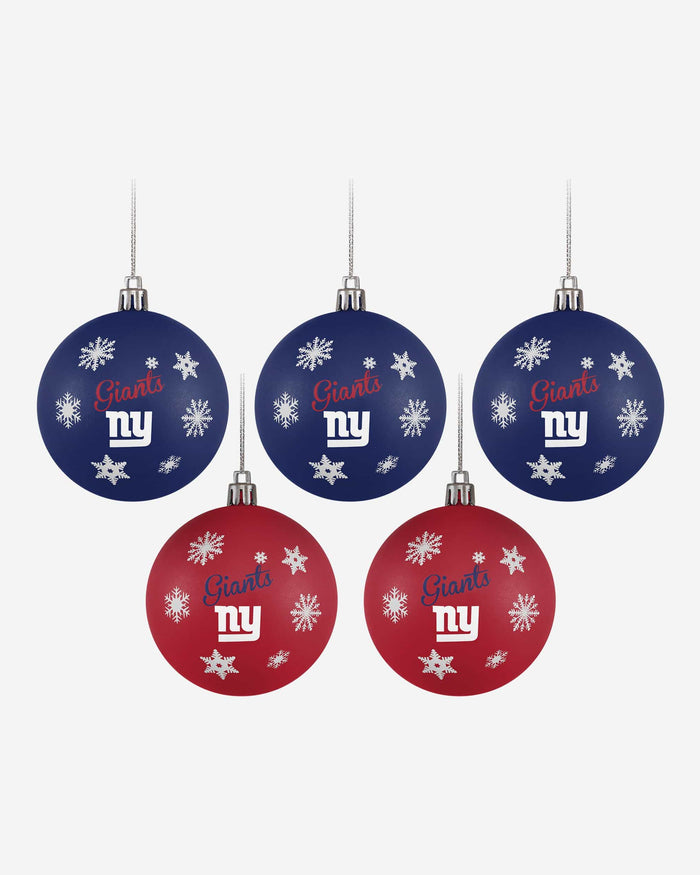 New York Giants 5 Pack Shatterproof Ball Ornament Set FOCO - FOCO.com