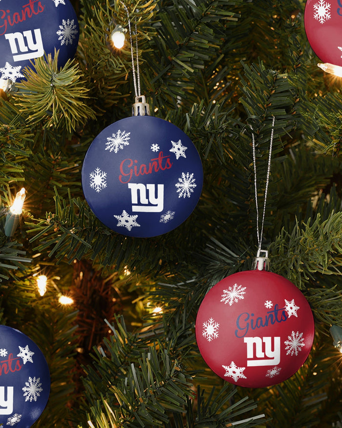 New York Giants 5 Pack Shatterproof Ball Ornament Set FOCO - FOCO.com