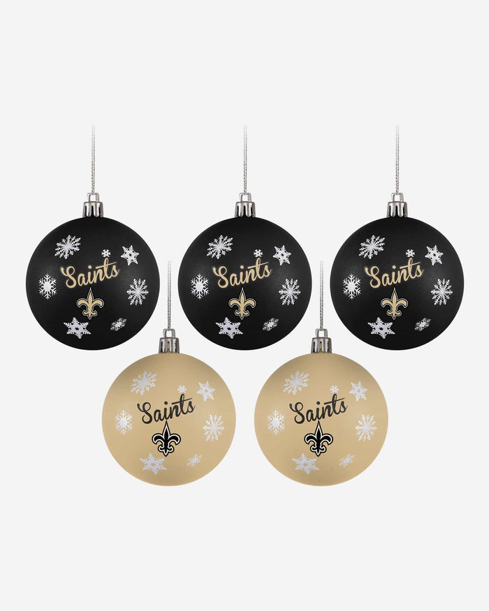 New Orleans Saints 5 Pack Shatterproof Ball Ornament Set FOCO - FOCO.com