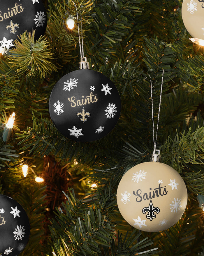 New Orleans Saints 5 Pack Shatterproof Ball Ornament Set FOCO - FOCO.com