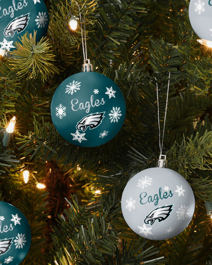 Philadelphia Eagles 5 Pack Shatterproof Ball Ornament Set FOCO - FOCO.com