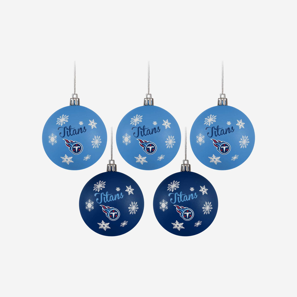 Tennessee Titans 5 Pack Shatterproof Ball Ornament Set FOCO - FOCO.com