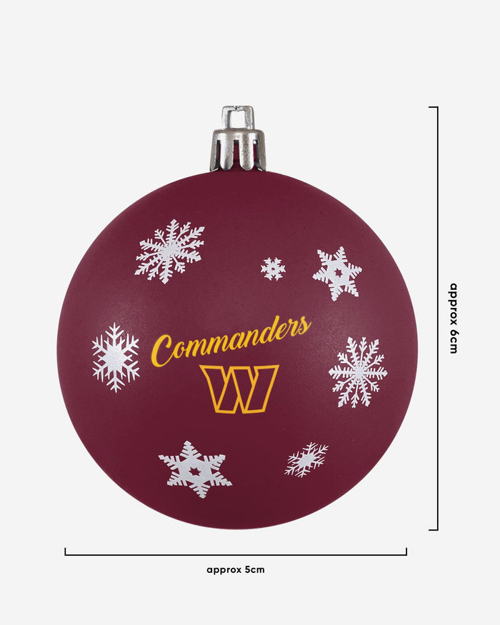 Washington Commanders 5 Pack Shatterproof Ball Ornament Set FOCO - FOCO.com