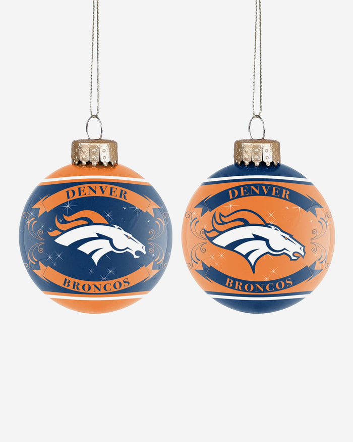 Denver Broncos 2 Pack Ball Ornament Set FOCO - FOCO.com