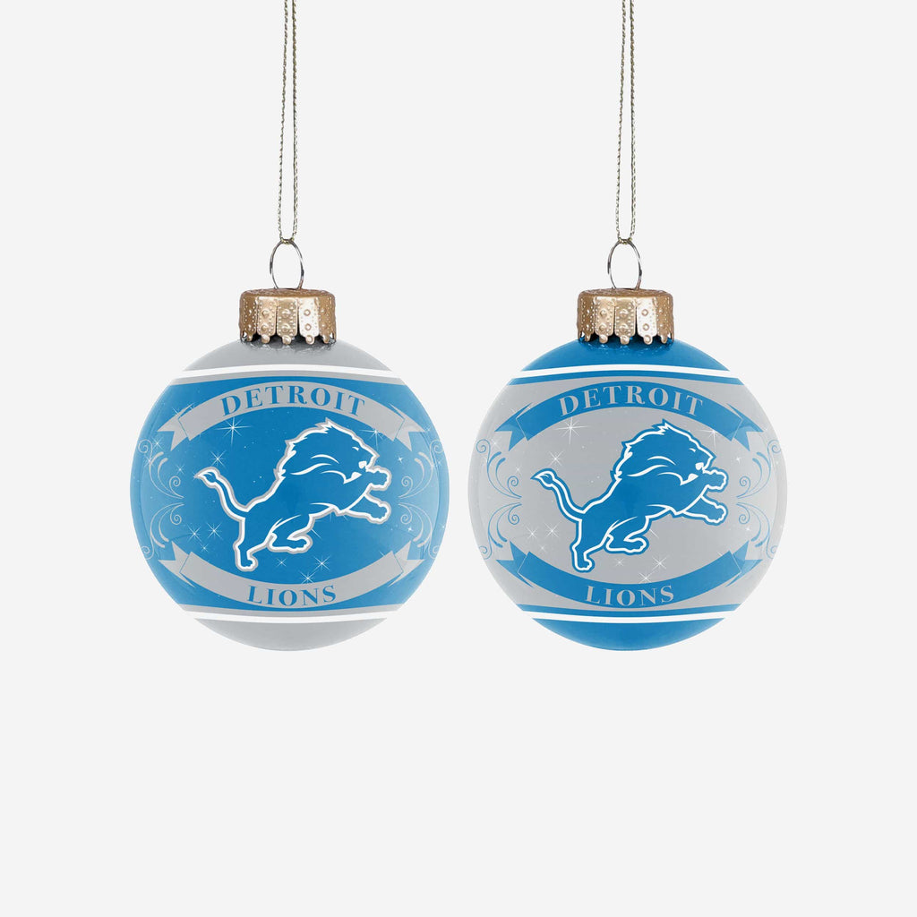 Detroit Lions 2 Pack Ball Ornament Set FOCO - FOCO.com