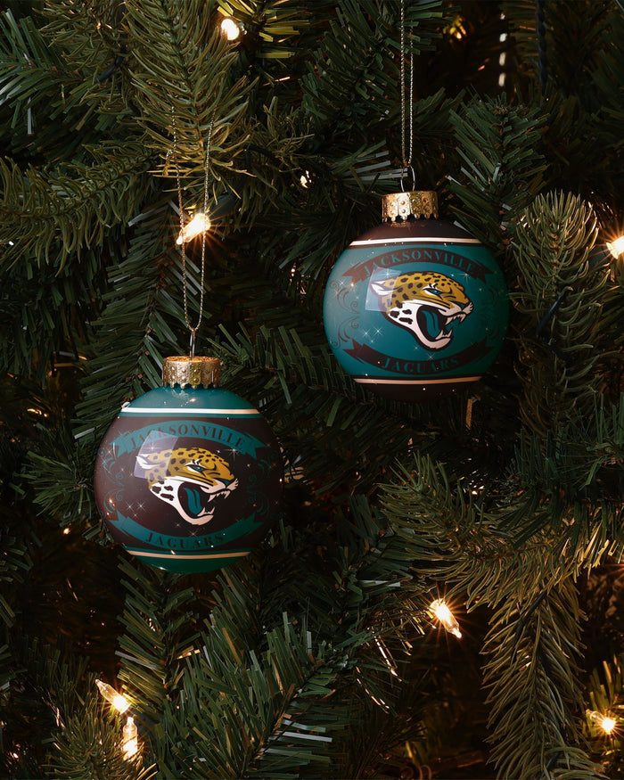 Jacksonville Jaguars 2 Pack Glass Ball Ornament Set Foco - FOCO.com