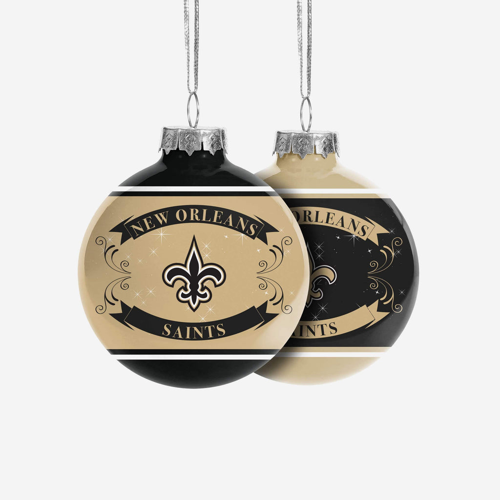 New Orleans Saints 2 Pack Ball Ornament Set FOCO - FOCO.com