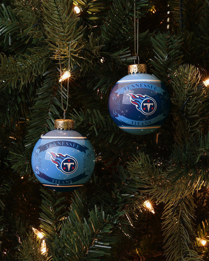 Tennessee Titans 2 Pack Glass Ball Ornament Set Foco - FOCO.com