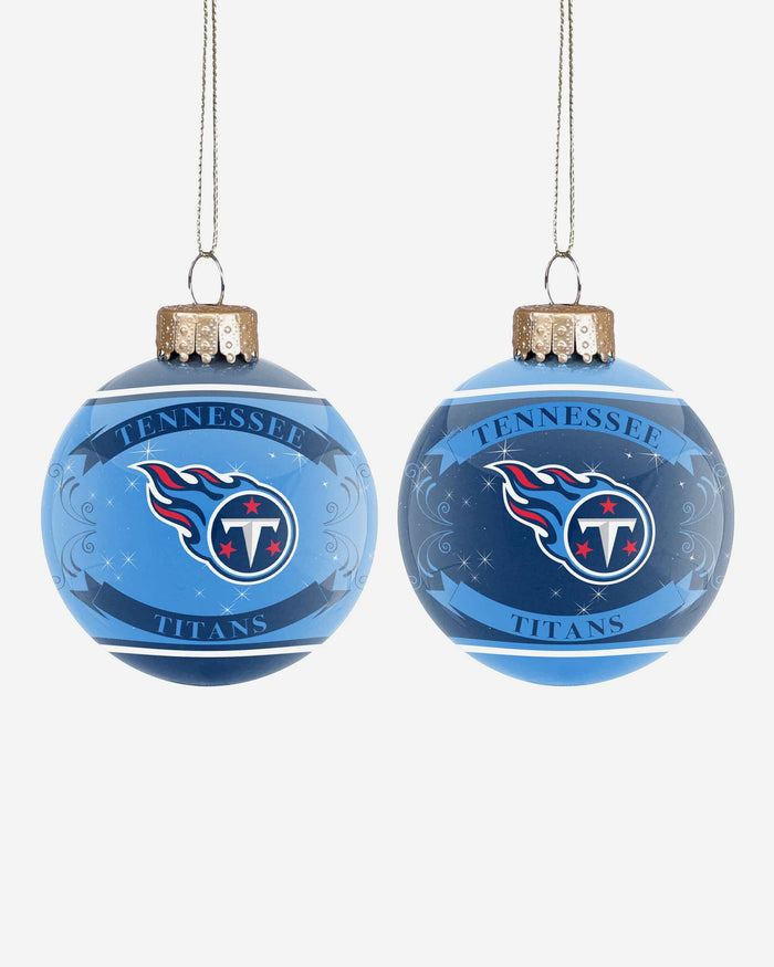 Tennessee Titans 2 Pack Glass Ball Ornament Set Foco - FOCO.com