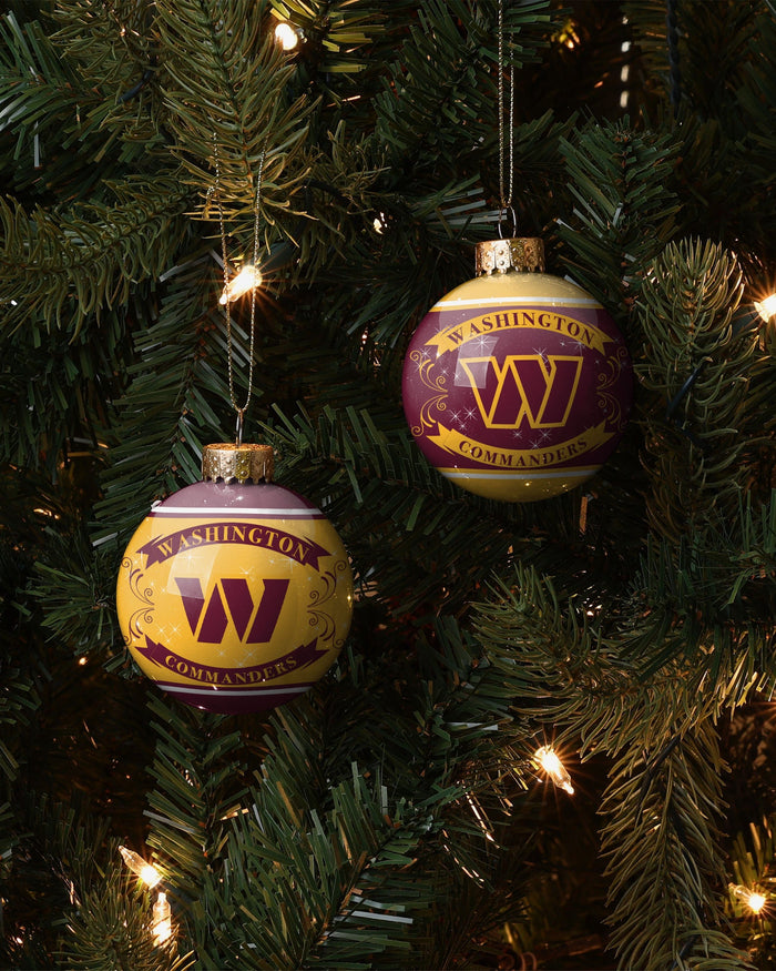 Washington Commanders 2 Pack Ball Ornament Set FOCO - FOCO.com