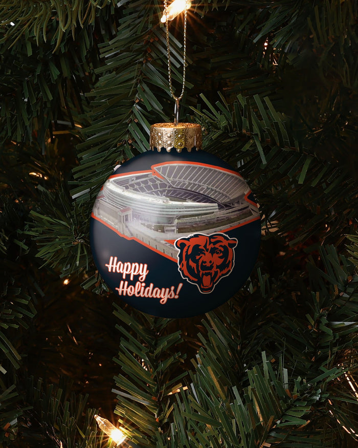 Chicago Bears Stadium Print Glass Ball Ornament FOCO - FOCO.com