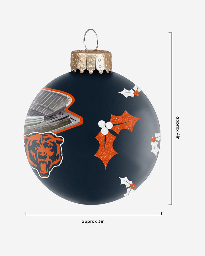 Chicago Bears Stadium Print Glass Ball Ornament FOCO - FOCO.com