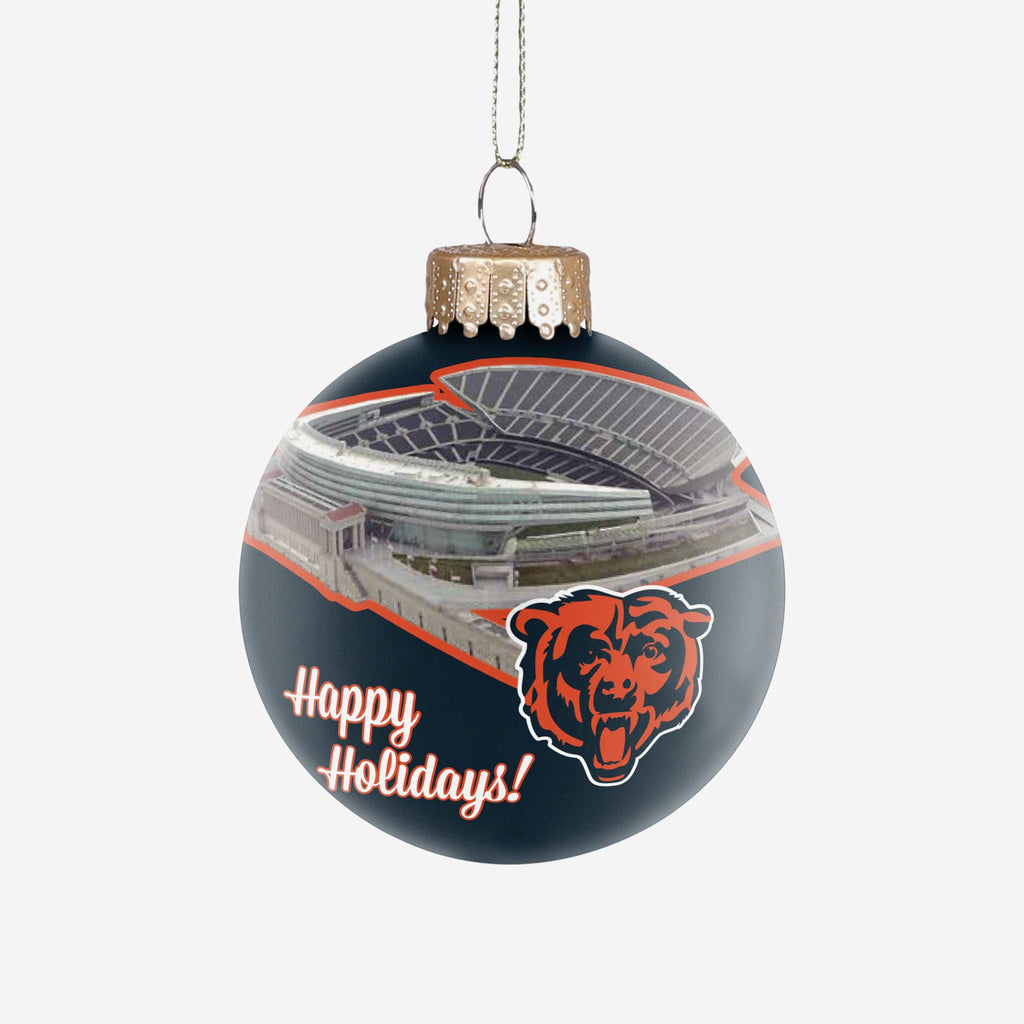 Chicago Bears Stadium Print Glass Ball Ornament FOCO - FOCO.com