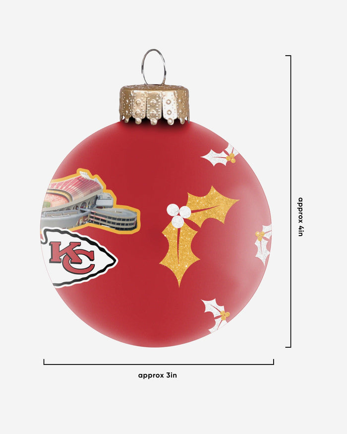 Kansas City Chiefs Stadium Print Glass Ball Ornament FOCO - FOCO.com