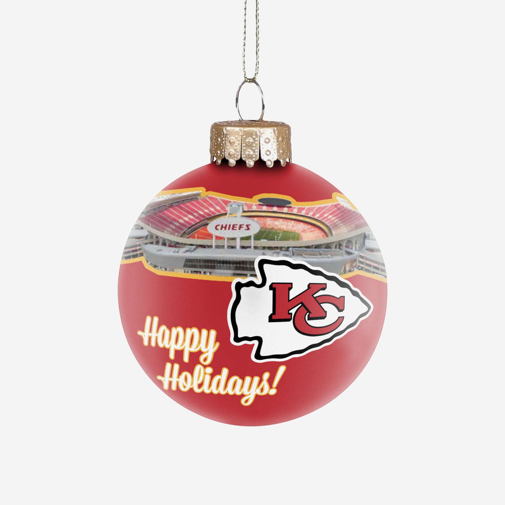 Kansas City Chiefs Stadium Print Glass Ball Ornament FOCO - FOCO.com