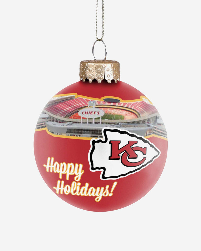 Kansas City Chiefs Stadium Print Glass Ball Ornament FOCO - FOCO.com